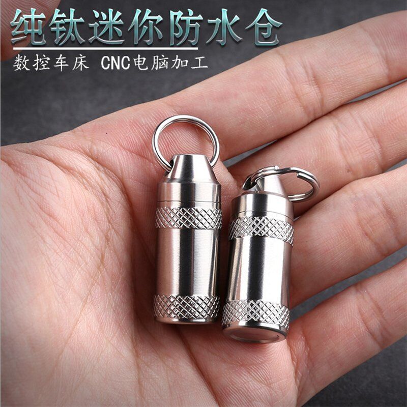 Titanium Storage Case Container Portable Waterproof Mini Titanium Pill Case