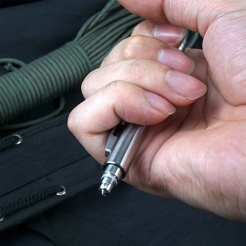 Titanium Tactical Ballpoint Pen Side Click