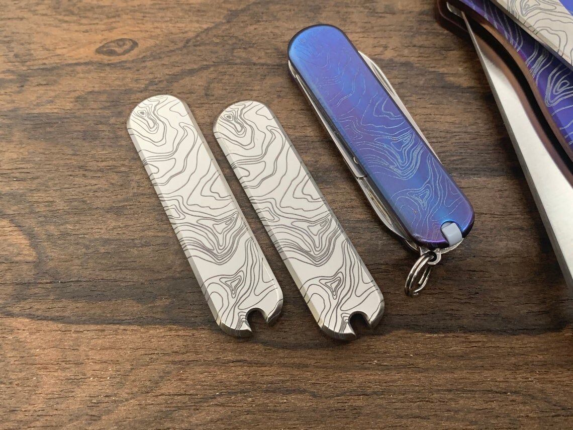 Titanium Scales for 58mm Titanium Swiss Army knife Scales Victorinox Scales 58mm Titanium Scales for 58mm Titanium Swiss Army knife Scales Victorinox Scales 58mm