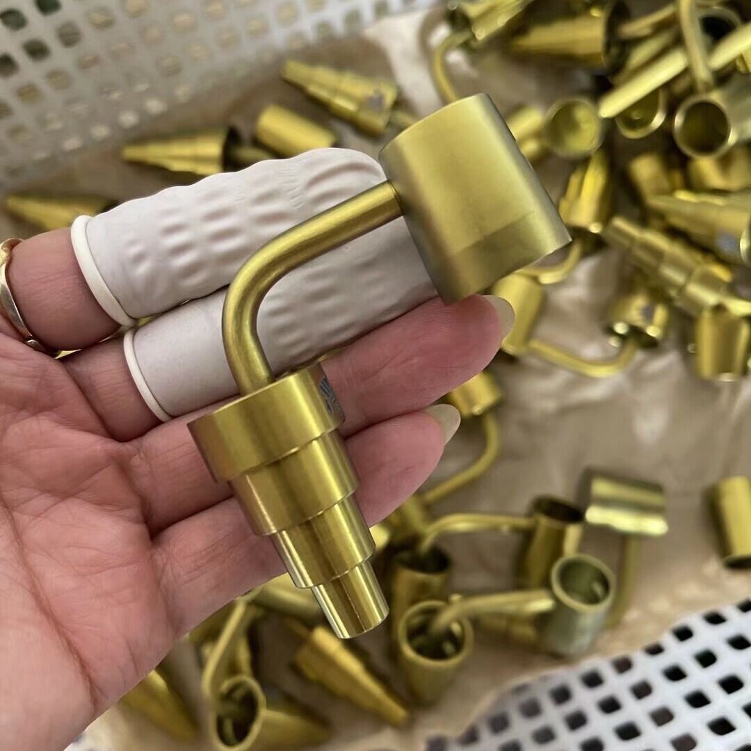 gr2 domeless titanium smoking nails gold color gr2 domeless titanium smoking nails gold color