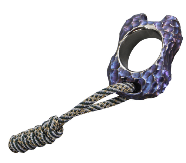 Titanium Alloy hand-baked Blue Crater Finger Tiger Opener Titanium Alloy hand-baked Blue Crater Finger Tiger Opener