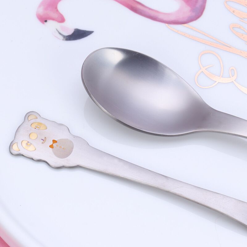 pure titanium children baby spoon fork bear pattern pure titanium children baby spoon fork bear pattern