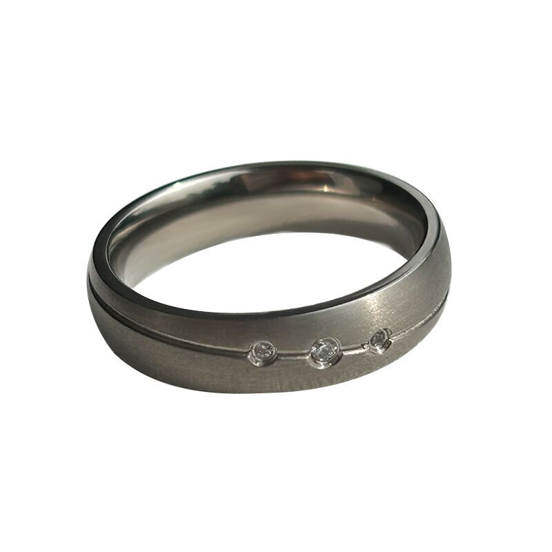 high quality fashion ring pure titanium wedding ring with three stones high quality fashion ring pure titanium wedding ring with three stones