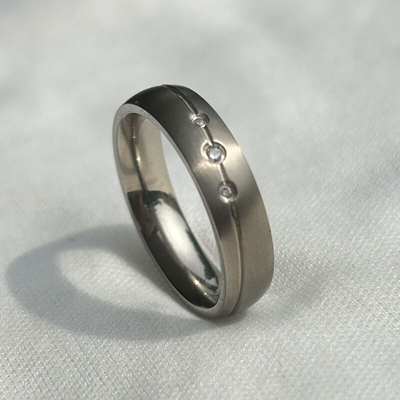 titanium mens engagement ring with triple stones titanium mens engagement ring with triple stones