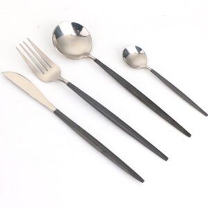 titanium cutlery set spoon spork fork black anodized