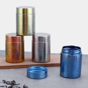 titanium tea caddy canister cans medicinal storage tin sealed jar container