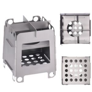 titanium camping stove portable ultralight folding wood stove pocket stove camping fishing hiking